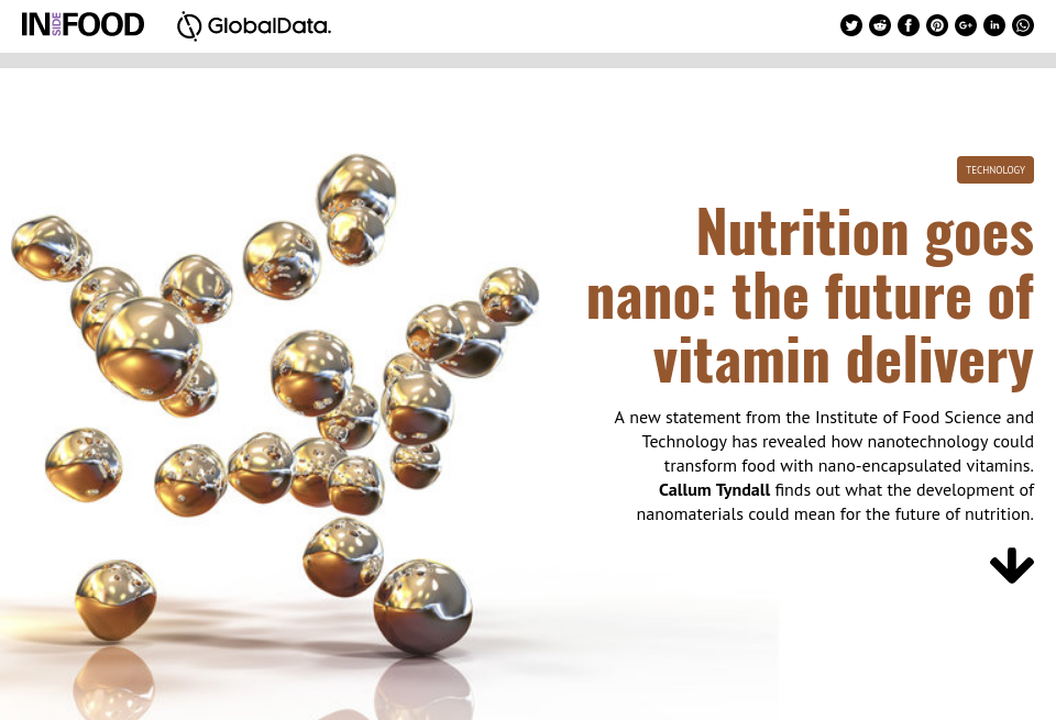 Nutrition Goes Nano The Future Of Vitamin Delivery Inside Food Issue 30 April 19
