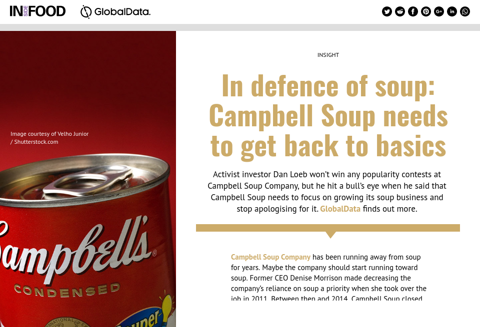 In defence of soup Campbell Soup needs to get back to basics Inside