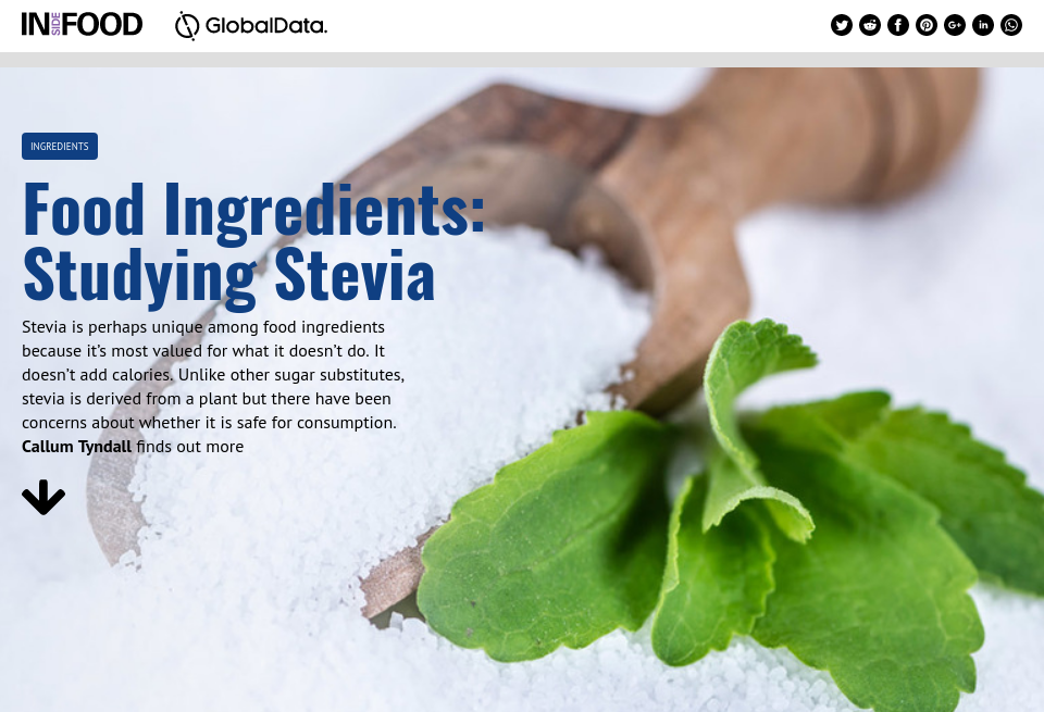 Food Ingredients Studying Stevia Inside Food Issue 25 June 2018