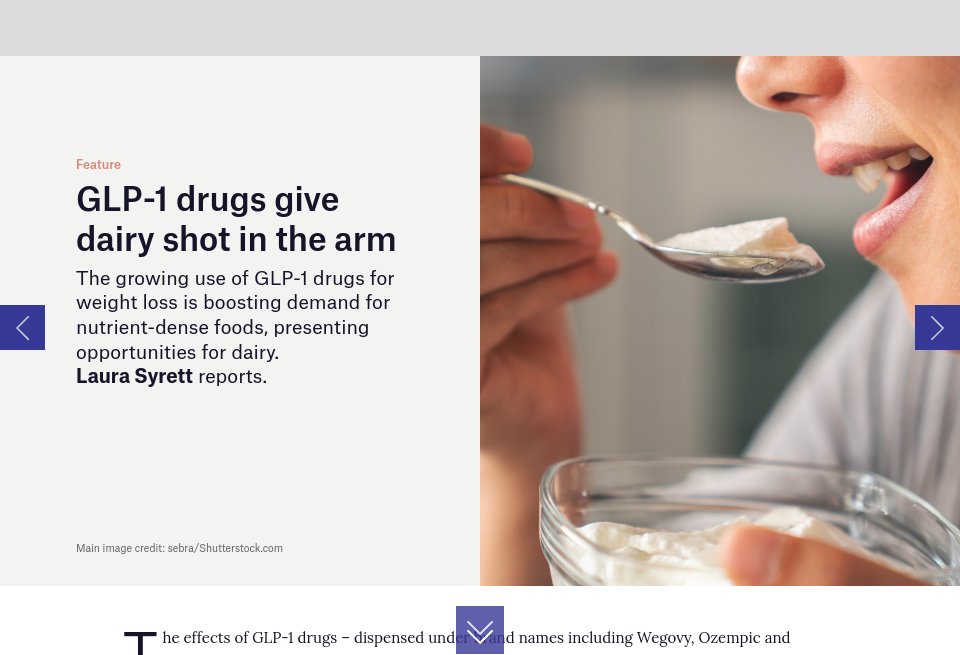 GLP-1 drugs give dairy shot in the arm - Just Food | Issue 62 | February 2026 GLP-1 drugs give dairy shot in the arm - Just Food | Issue 62 | February 2026